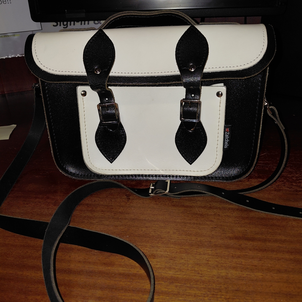 Zatchels Black and White Women’s Crossbody Satchel